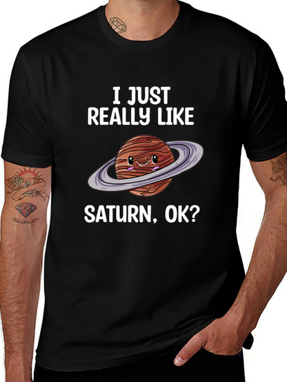 Saturn Lover Graphic Tee - Cute Planet Shirt