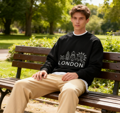 London Cityscape Line Art Crewneck Sweatshirt