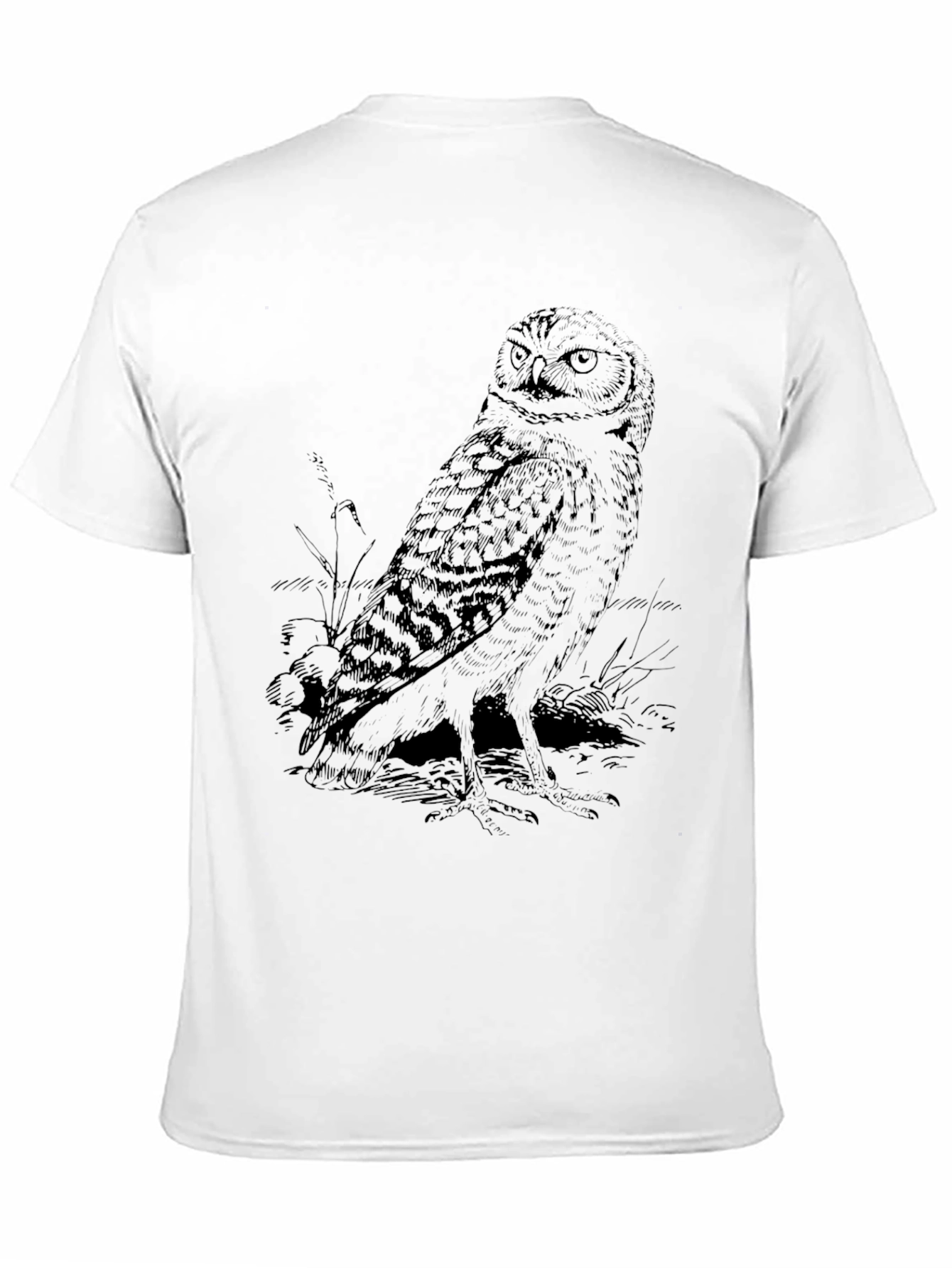 Owl Graphic Print Mens Tee - Black