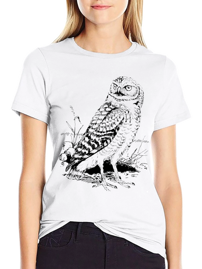 Owl Graphic Print Mens Tee - Black