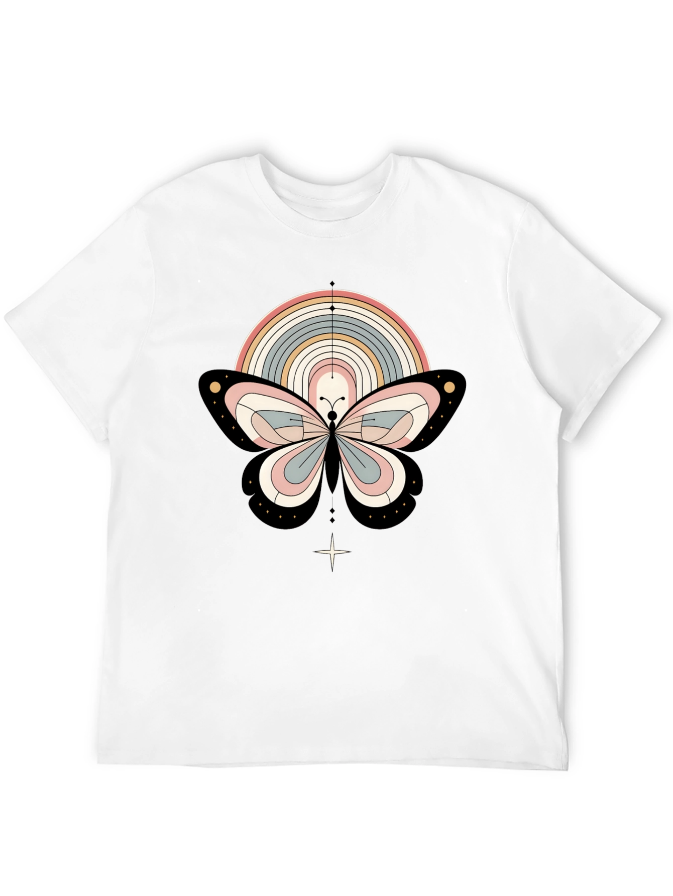 Boho Butterfly Rainbow Graphic Tee - Stylish & Unique