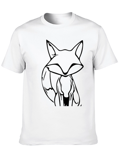 Stylish Fox Graphic Black T-Shirt