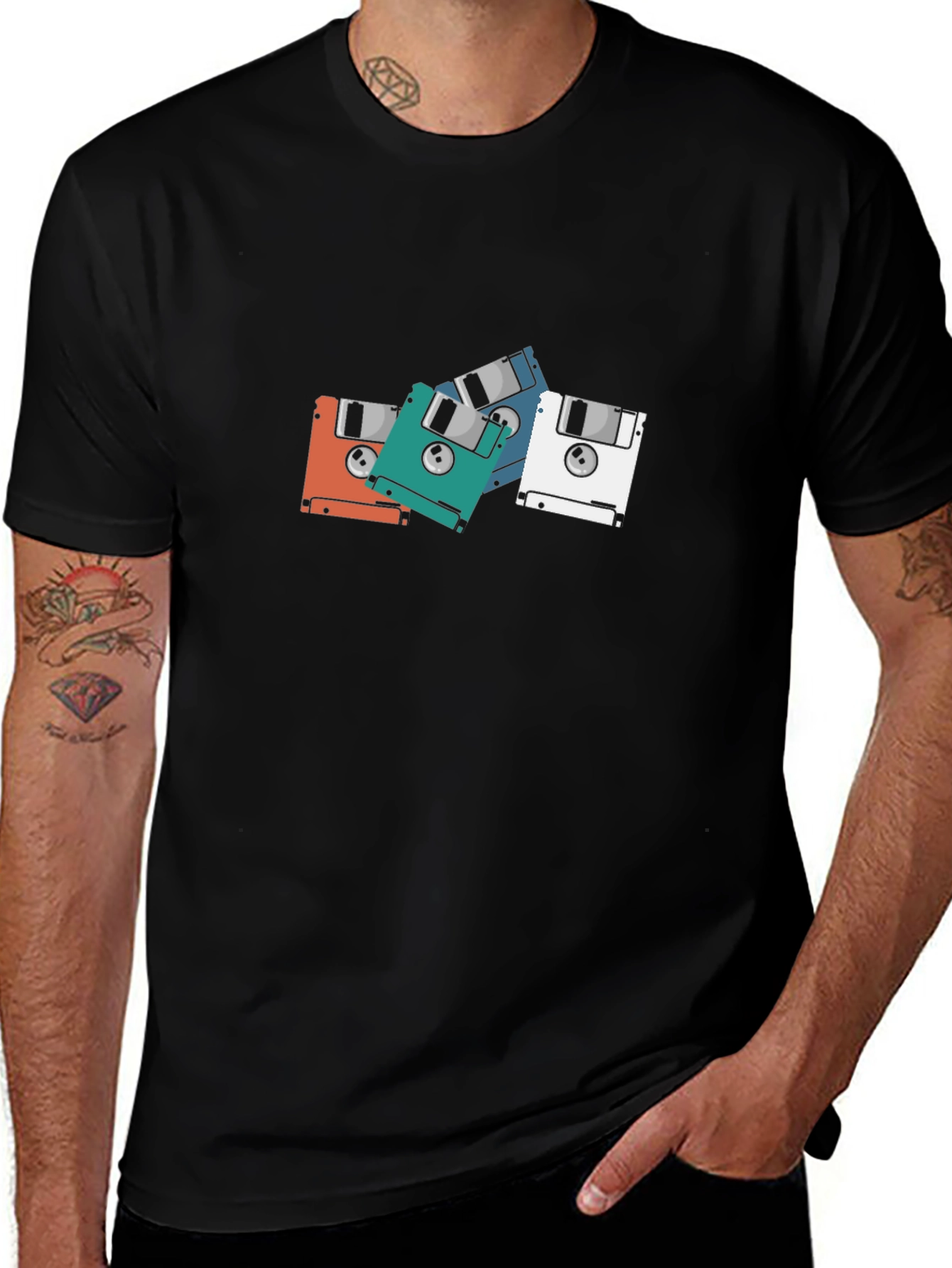 Retro Floppy Disk Graphic T-Shirt