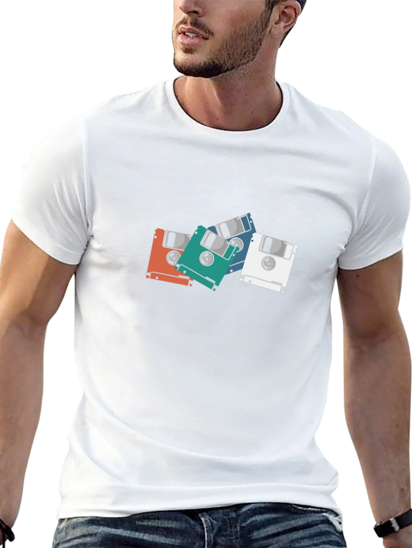 Retro Floppy Disk Graphic T-Shirt