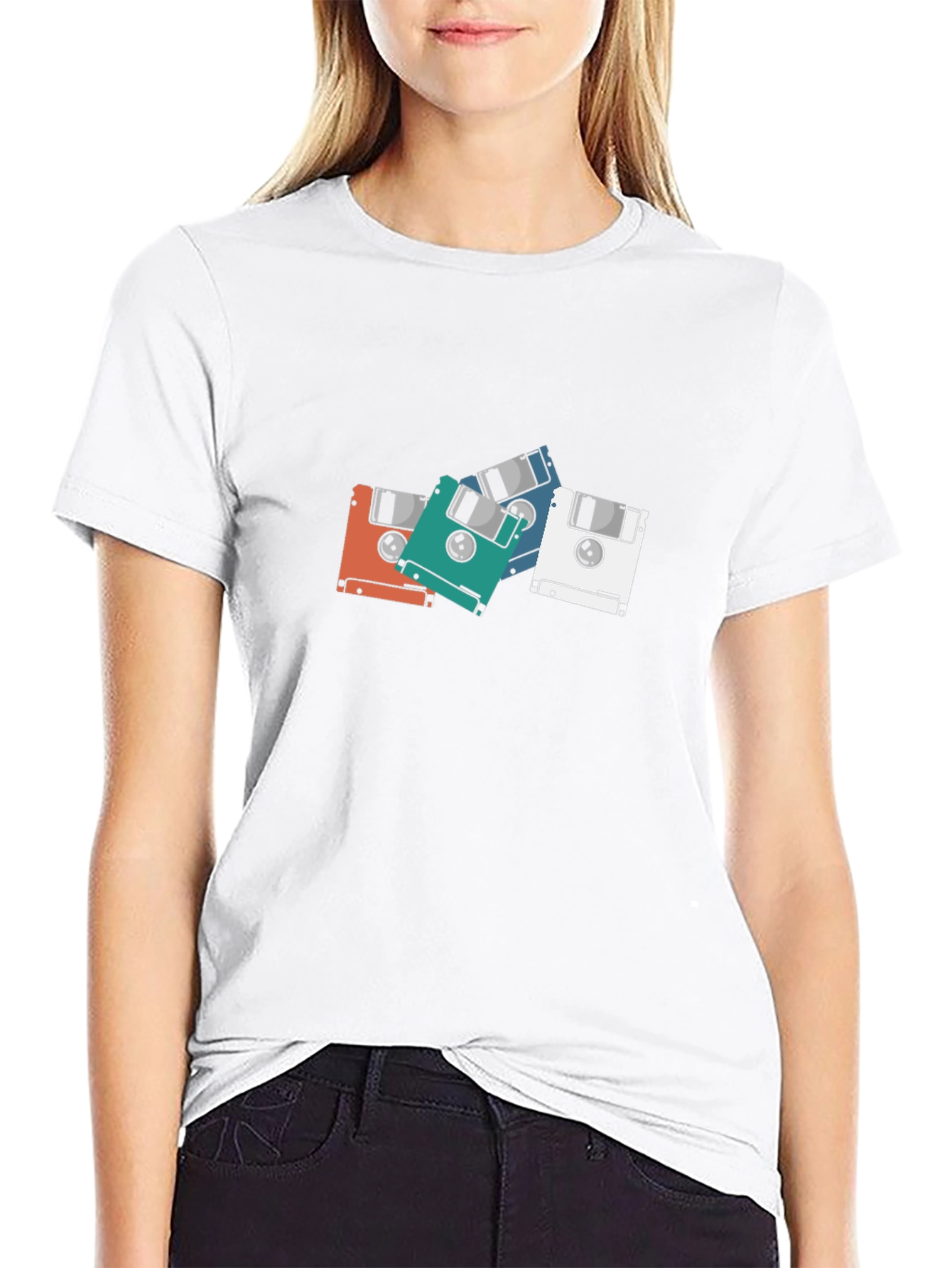 Retro Floppy Disk Graphic T-Shirt