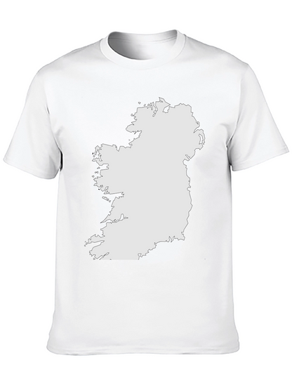 Ireland Map Graphic Tee - Black Cotton T-Shirt
