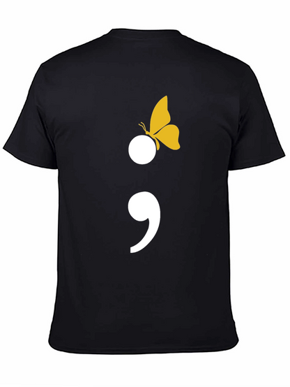 Semicolon Butterfly Graphic Tee - Mental Health Awareness