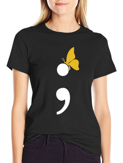 Semicolon Butterfly Graphic Tee - Mental Health Awareness