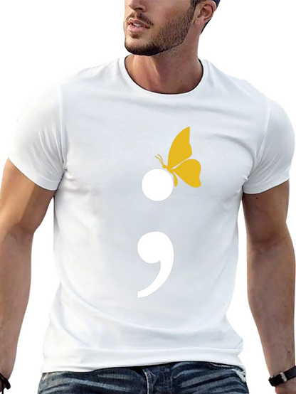 Semicolon Butterfly Graphic Tee - Mental Health Awareness