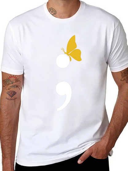 Semicolon Butterfly Graphic Tee - Mental Health Awareness