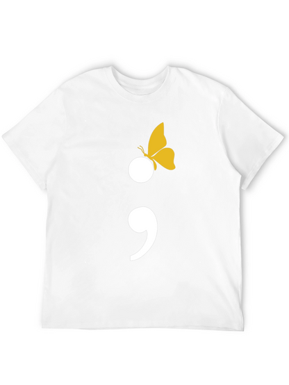 Semicolon Butterfly Graphic Tee - Mental Health Awareness