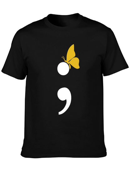 Semicolon Butterfly Graphic Tee - Mental Health Awareness