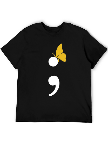 Semicolon Butterfly Graphic Tee - Mental Health Awareness