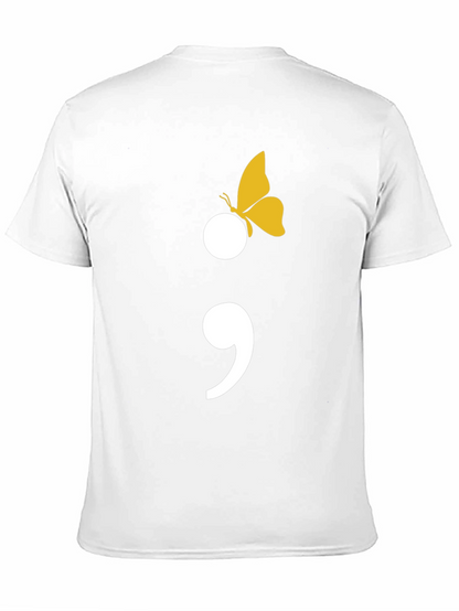 Semicolon Butterfly Graphic Tee - Mental Health Awareness