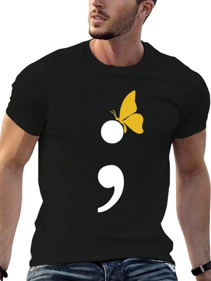 Semicolon Butterfly Graphic Tee - Mental Health Awareness