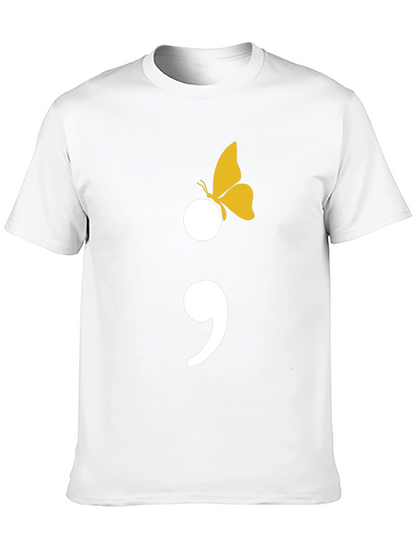 Semicolon Butterfly Graphic Tee - Mental Health Awareness