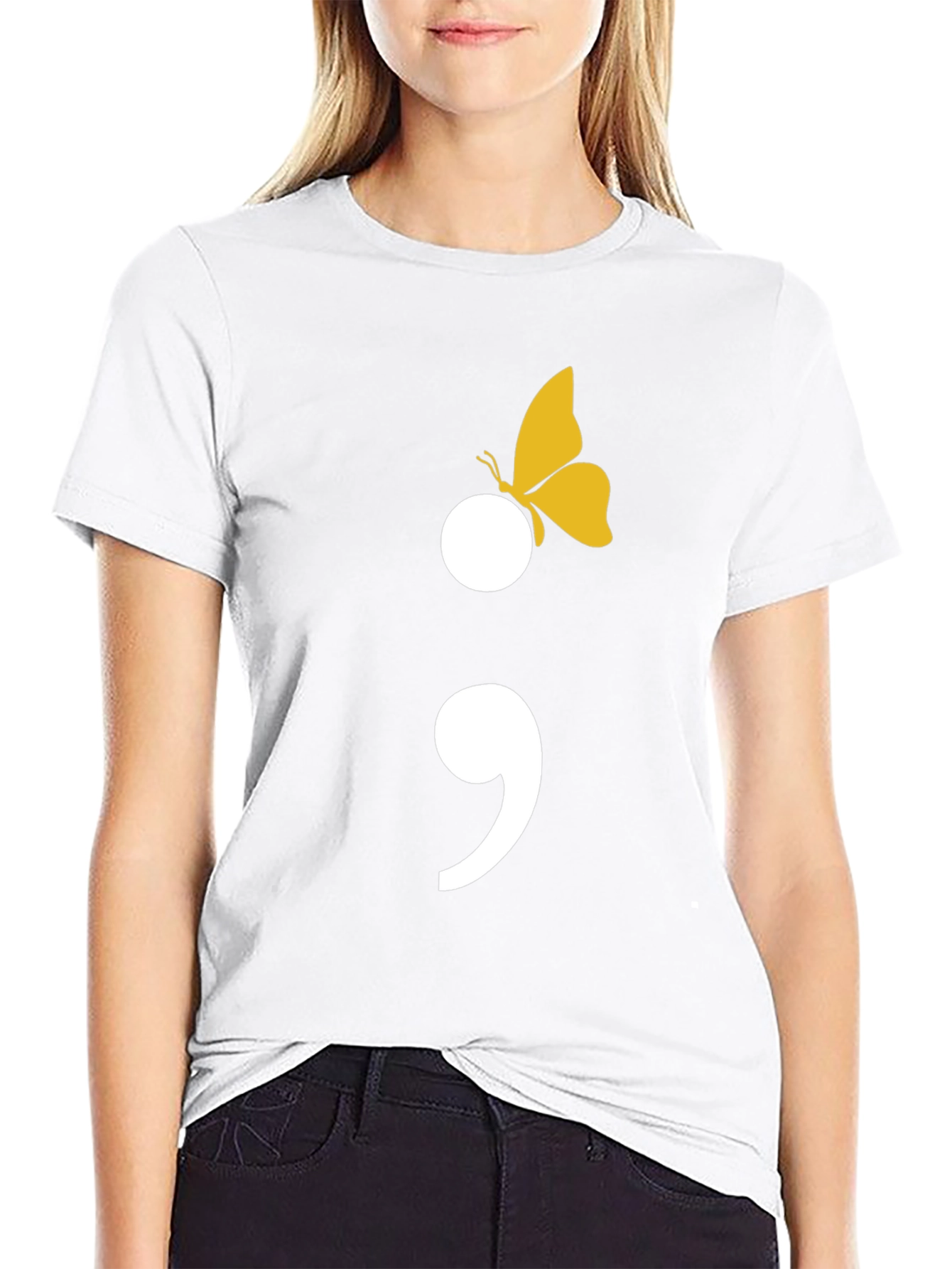 Semicolon Butterfly Graphic Tee - Mental Health Awareness