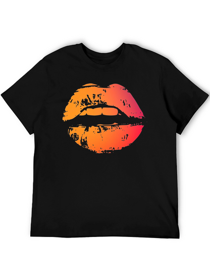Lips Graphic Black T-Shirt - Bold Statement Tee
