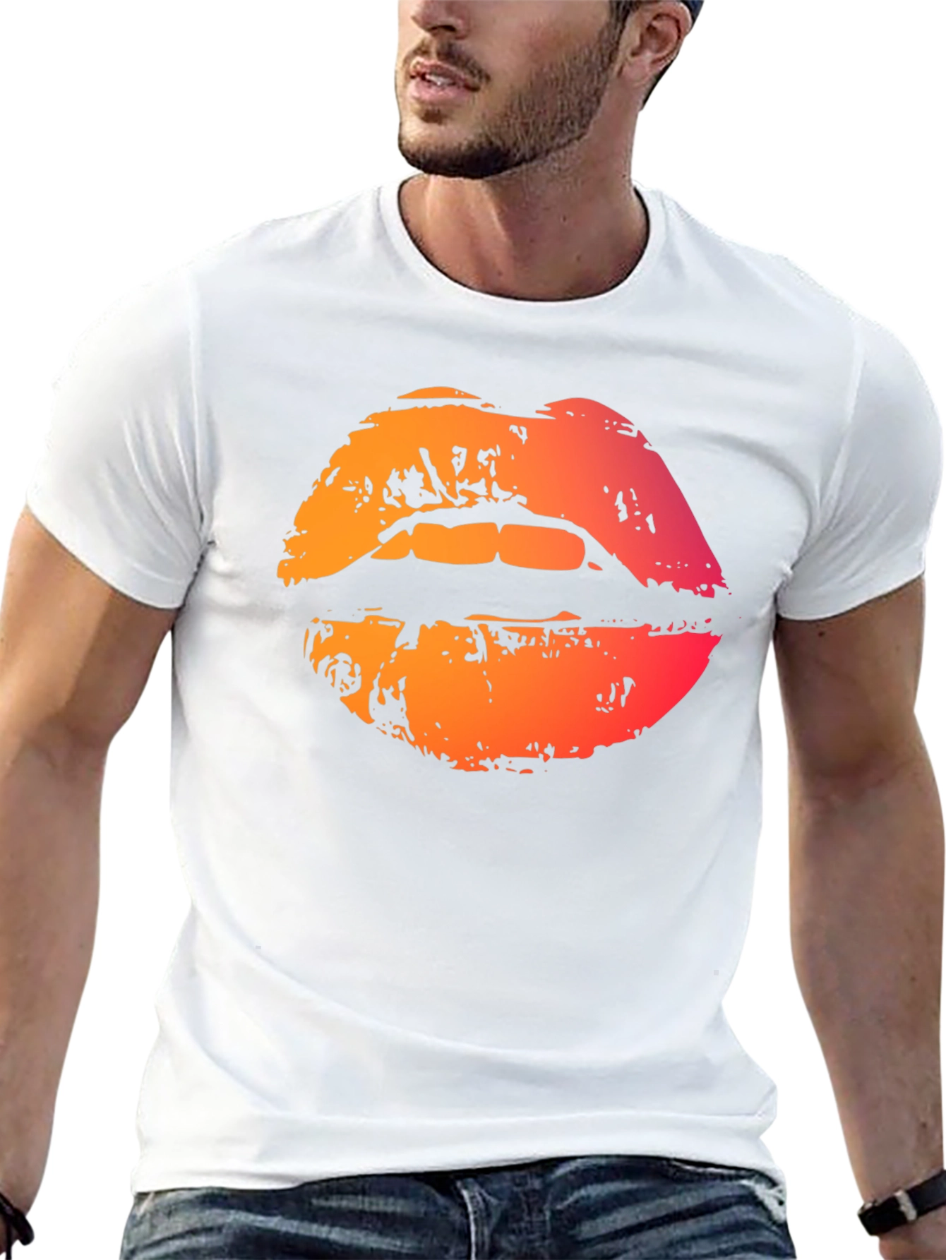 Lips Graphic Black T-Shirt - Bold Statement Tee