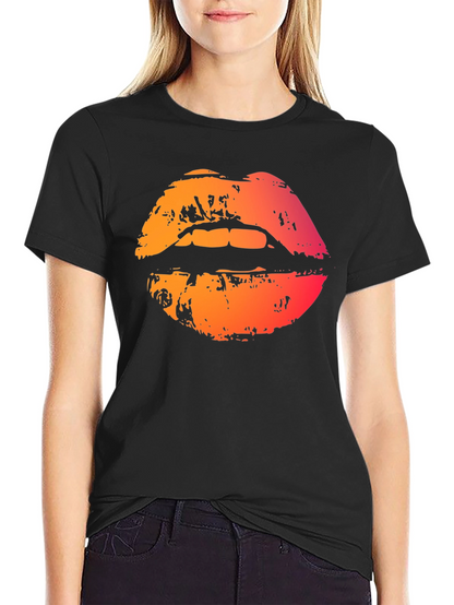 Lips Graphic Black T-Shirt - Bold Statement Tee