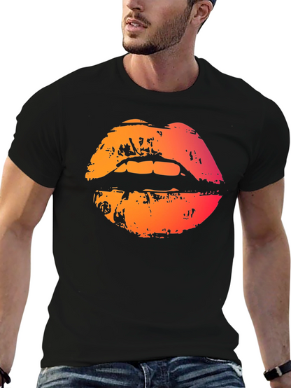 Lips Graphic Black T-Shirt - Bold Statement Tee