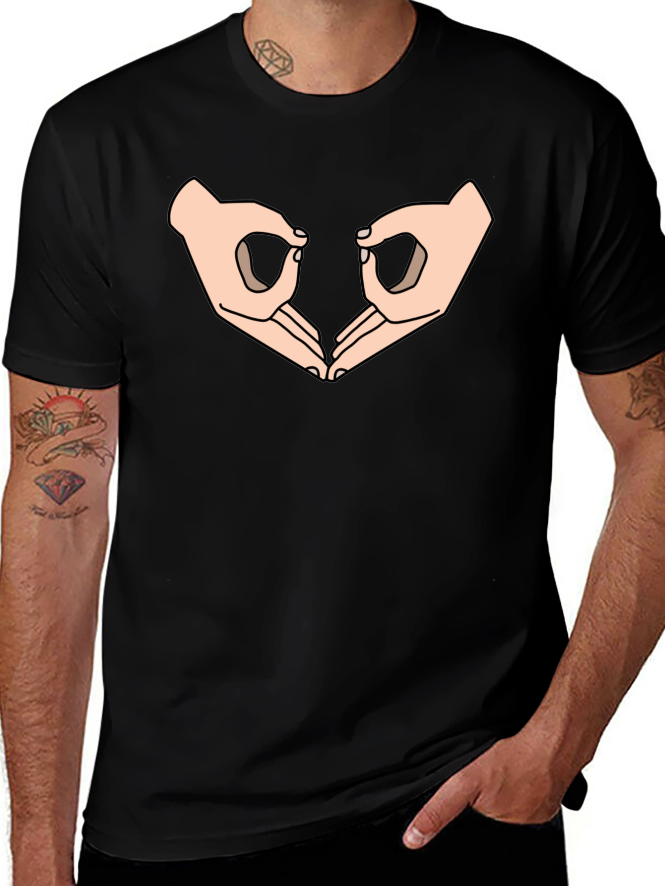 Circle Game Graphic Tee - Black Cotton