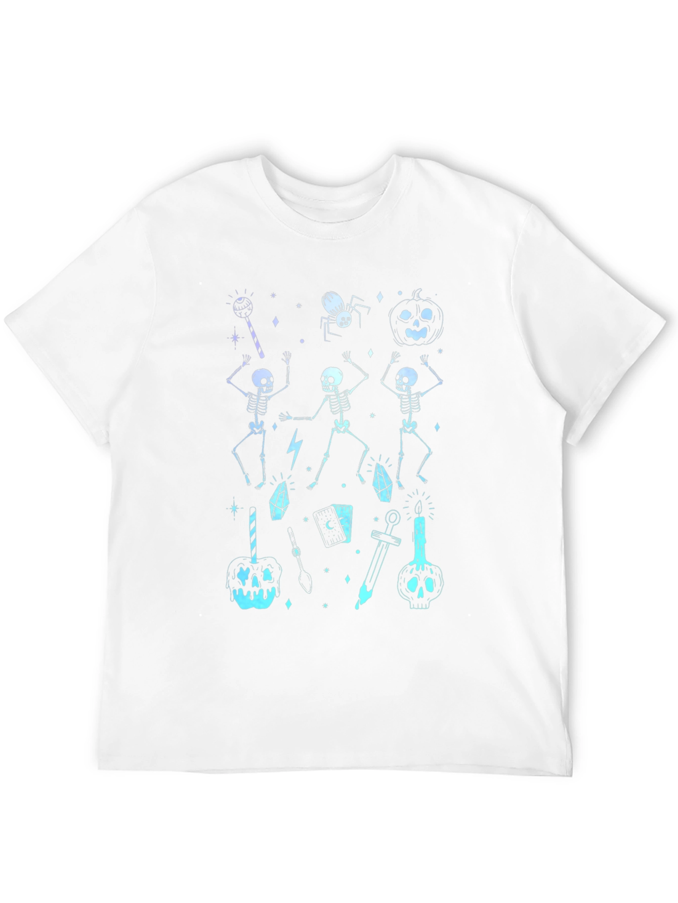 Halloween Skeleton Graphic Black T-Shirt