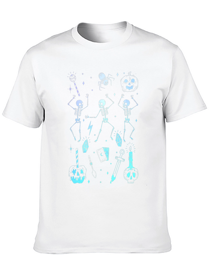 Halloween Skeleton Graphic Black T-Shirt