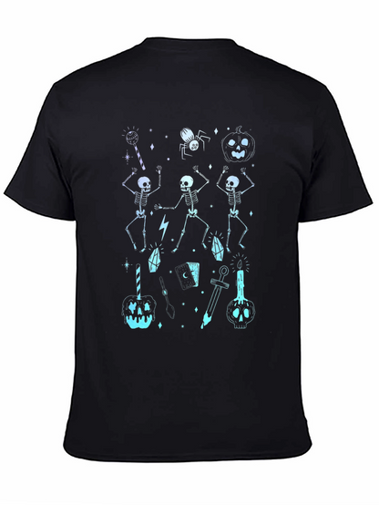 Halloween Skeleton Graphic Black T-Shirt