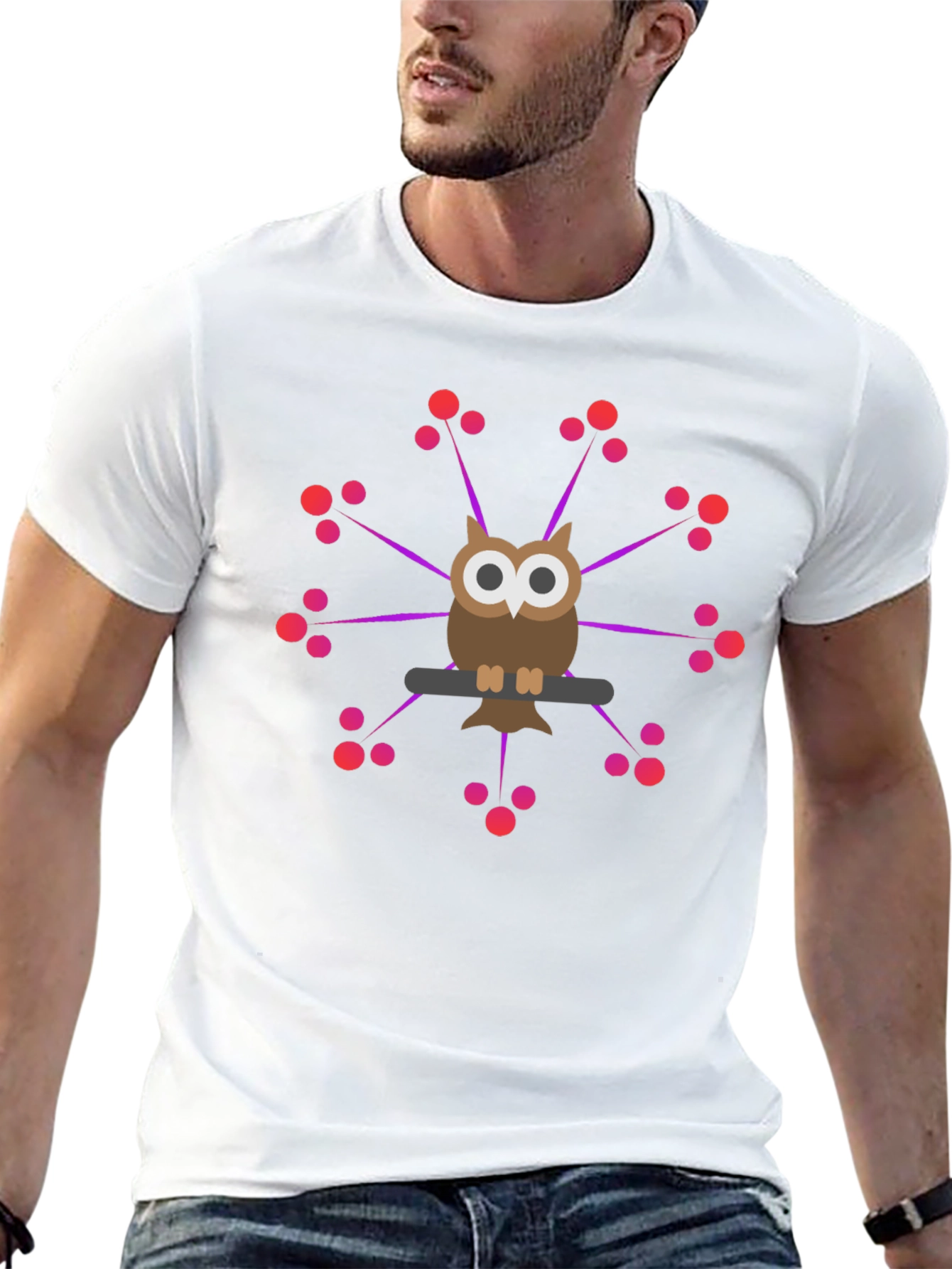 Owl Perched T-Shirt - Unique Graphic Tee