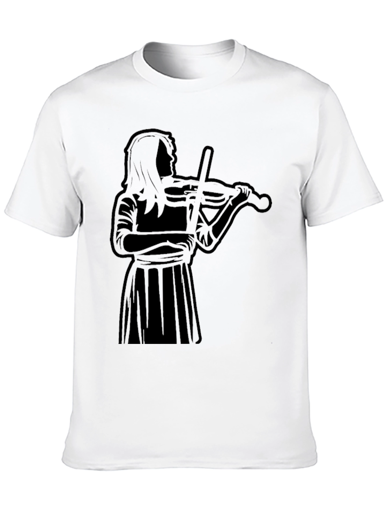 Violinist Silhouette Black T-Shirt