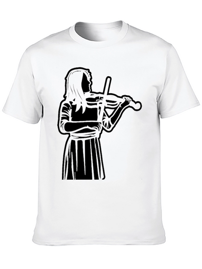 Violinist Silhouette Black T-Shirt