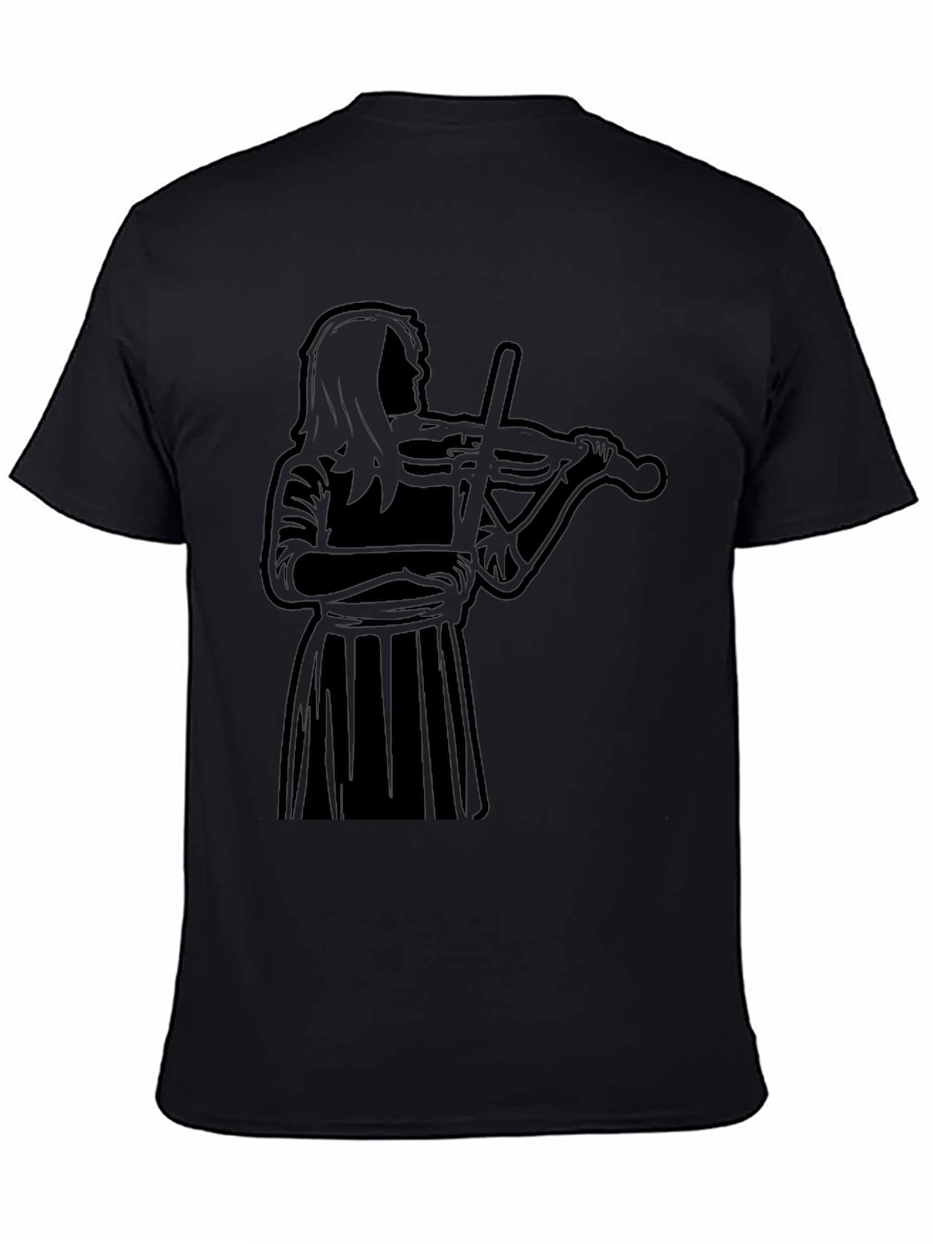 Violinist Silhouette Black T-Shirt