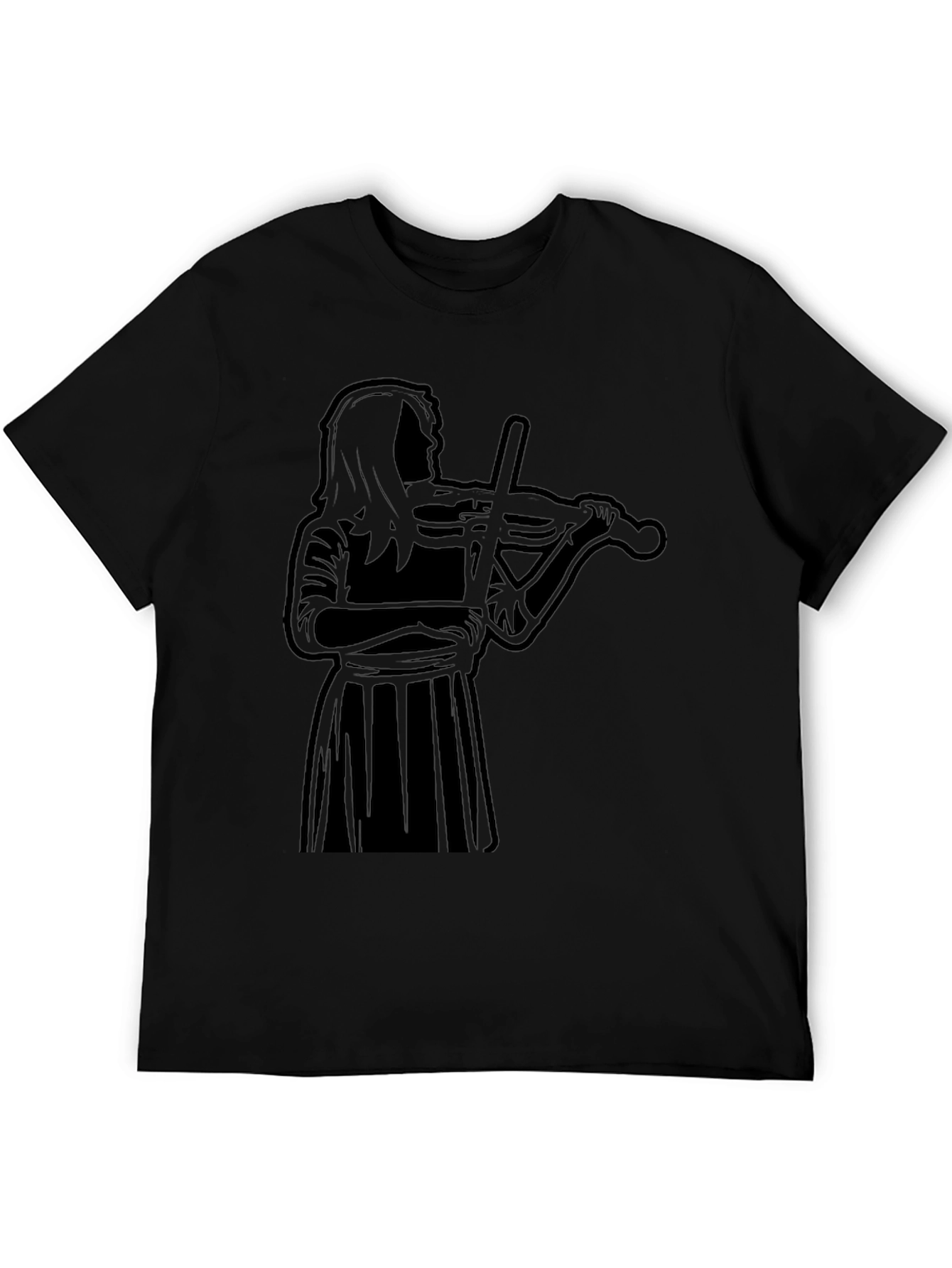 Violinist Silhouette Black T-Shirt