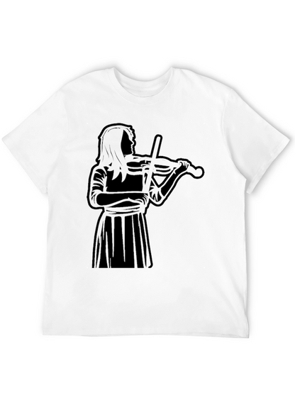 Violinist Silhouette Black T-Shirt