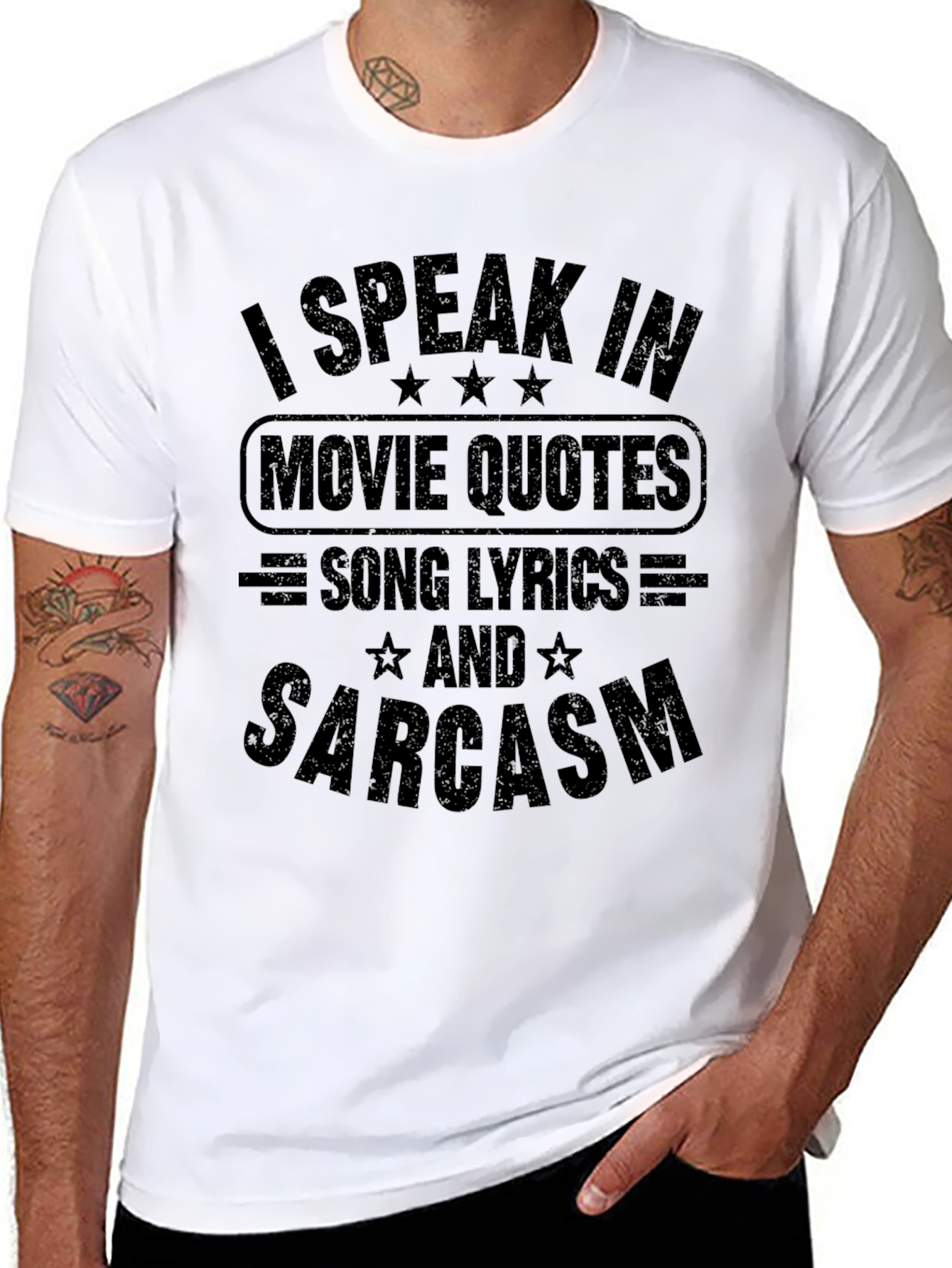 Movie Quotes Song Lyrics & Sarcasm Black T-Shirt