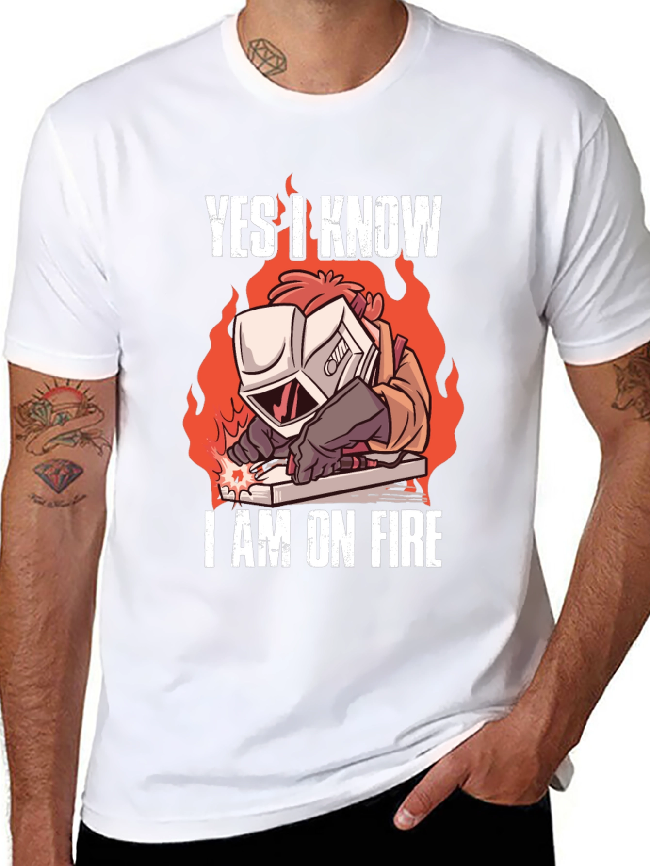 Yes I Know Im On Fire Welding T-Shirt