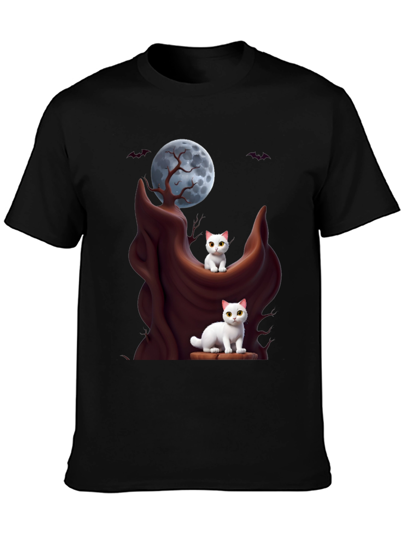 Spooky Cats T-Shirt - Halloween Moon Design