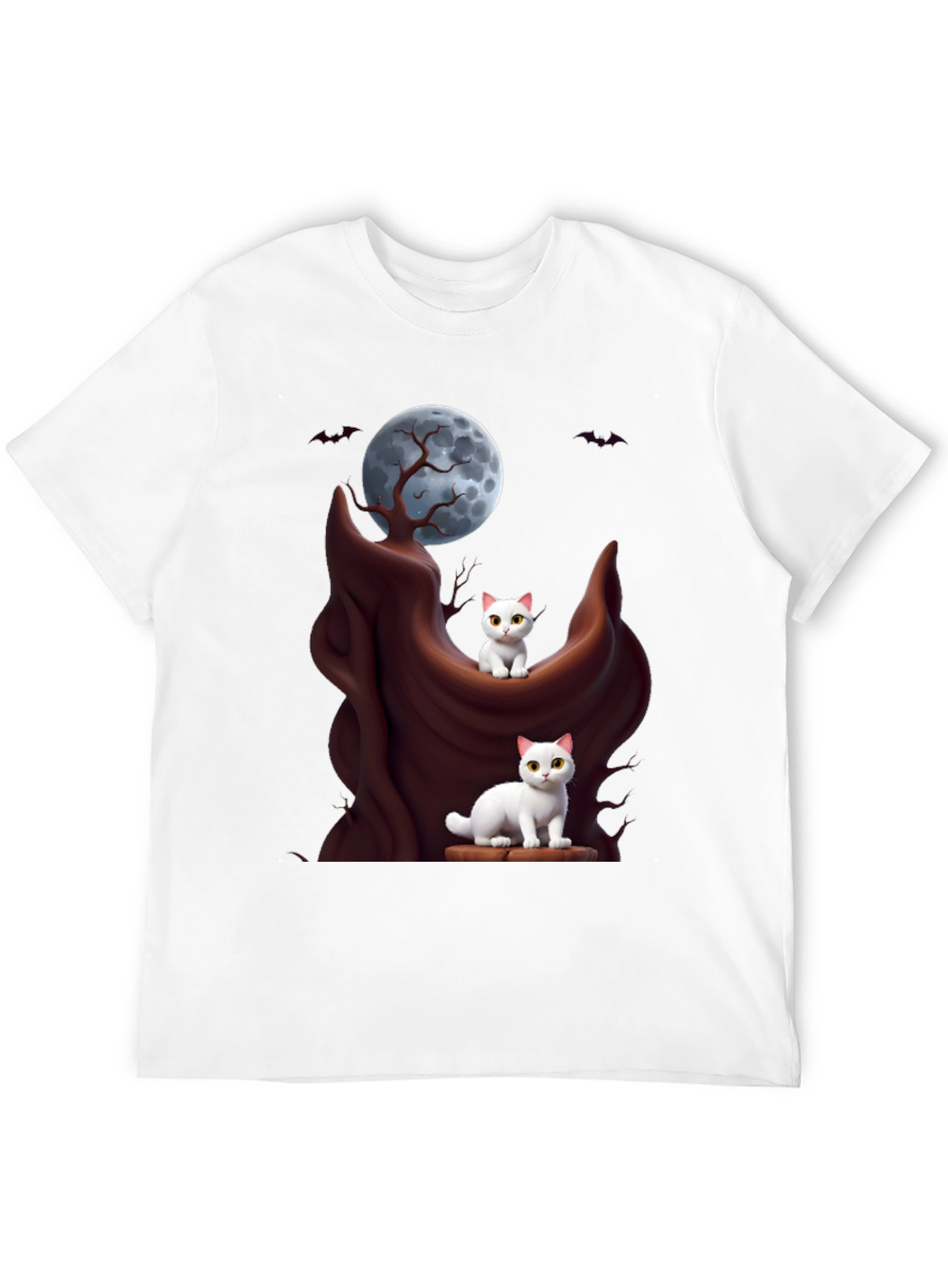 Spooky Cats T-Shirt - Halloween Moon Design