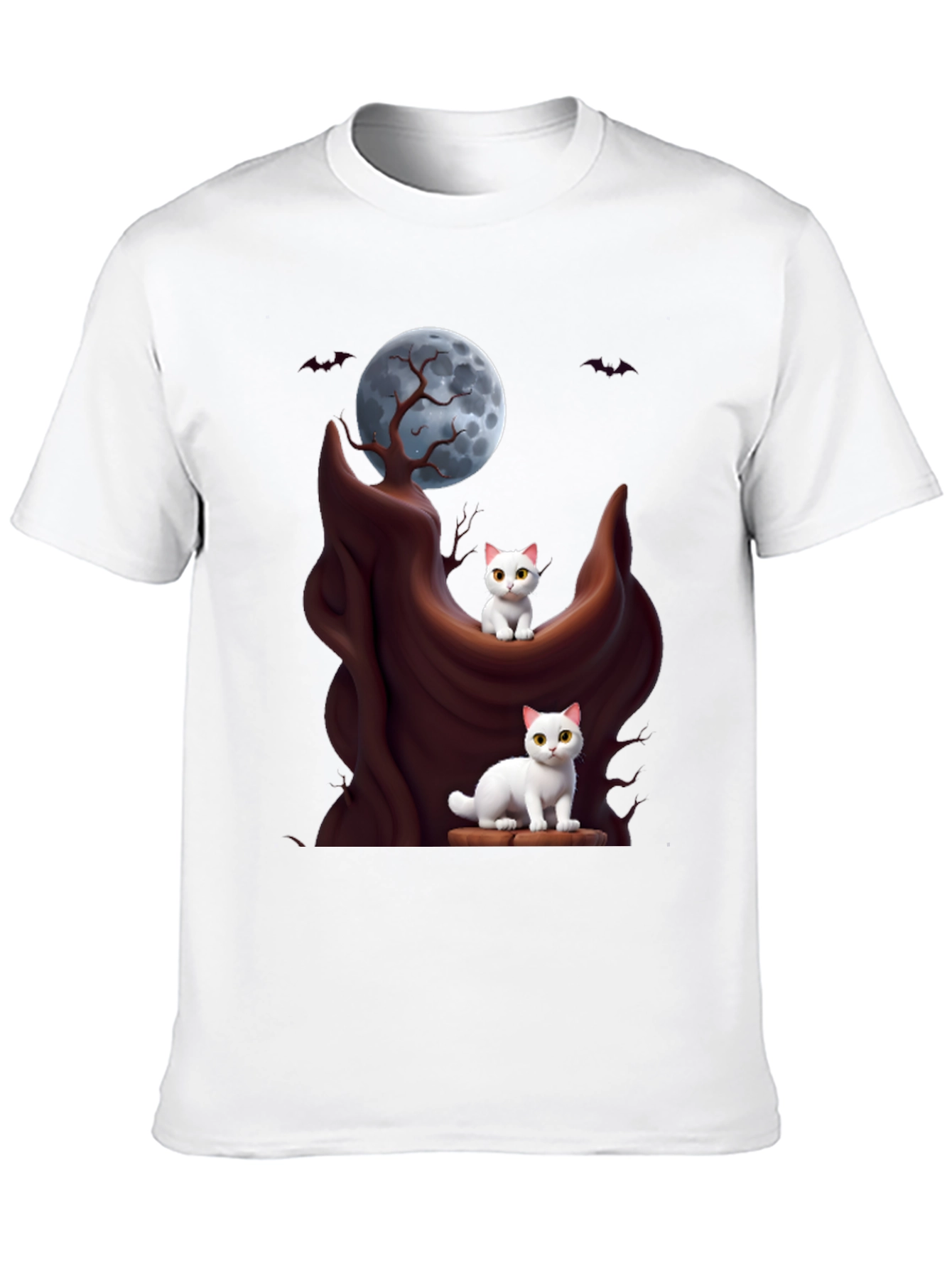 Spooky Cats T-Shirt - Halloween Moon Design