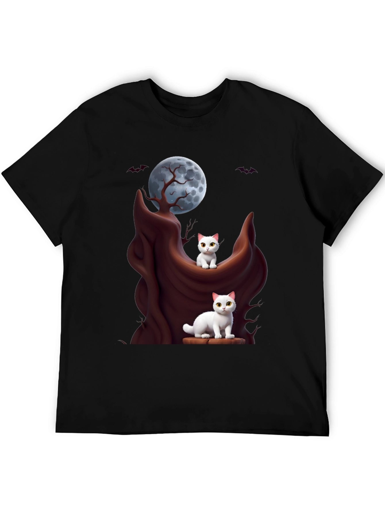 Spooky Cats T-Shirt - Halloween Moon Design