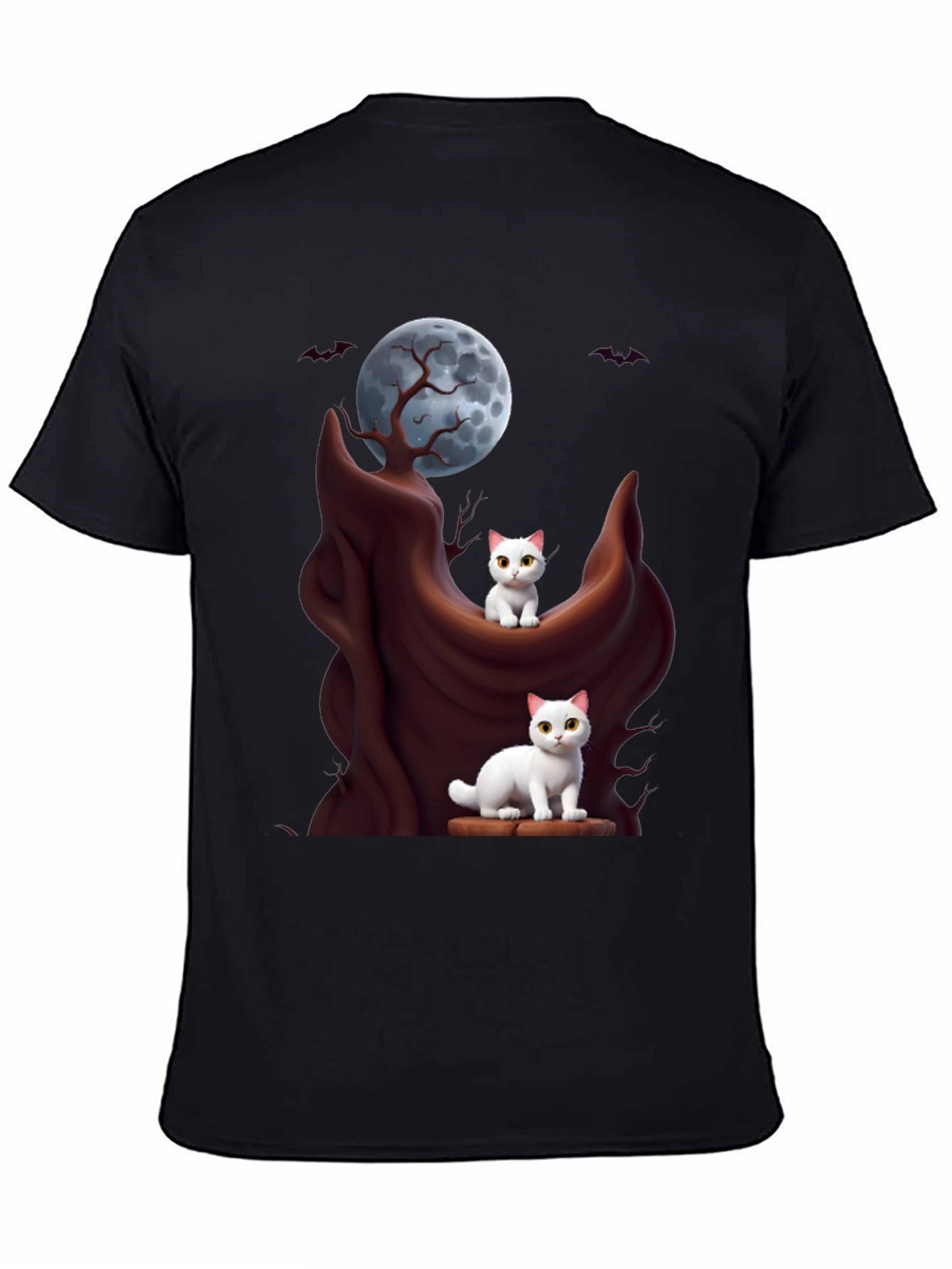 Spooky Cats T-Shirt - Halloween Moon Design