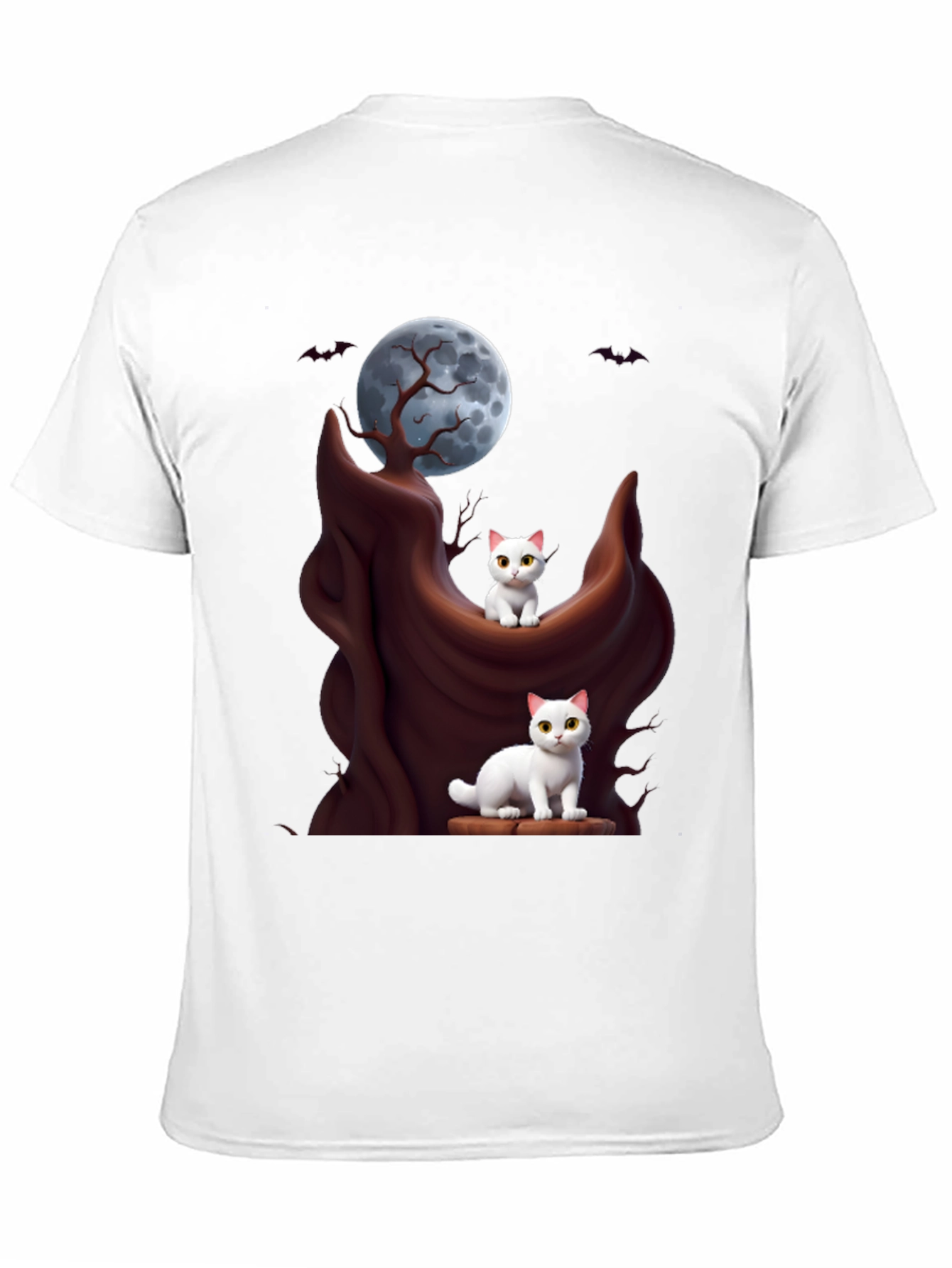Spooky Cats T-Shirt - Halloween Moon Design
