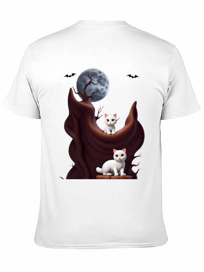Spooky Cats T-Shirt - Halloween Moon Design