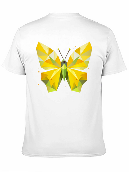 Geometric Butterfly Graphic Tee - Stylish Mens Black T-Shirt