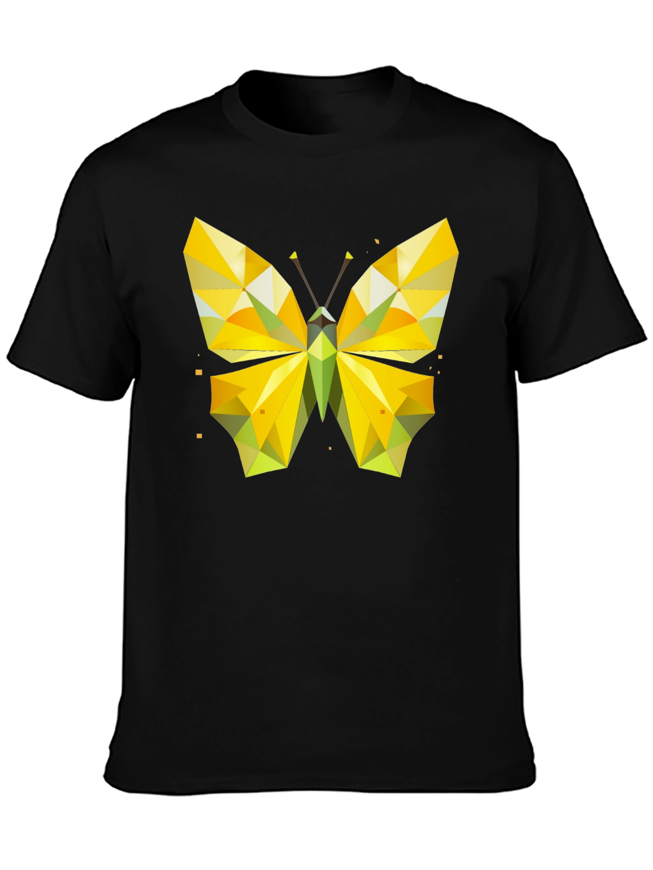 Geometric Butterfly Graphic Tee - Stylish Mens Black T-Shirt