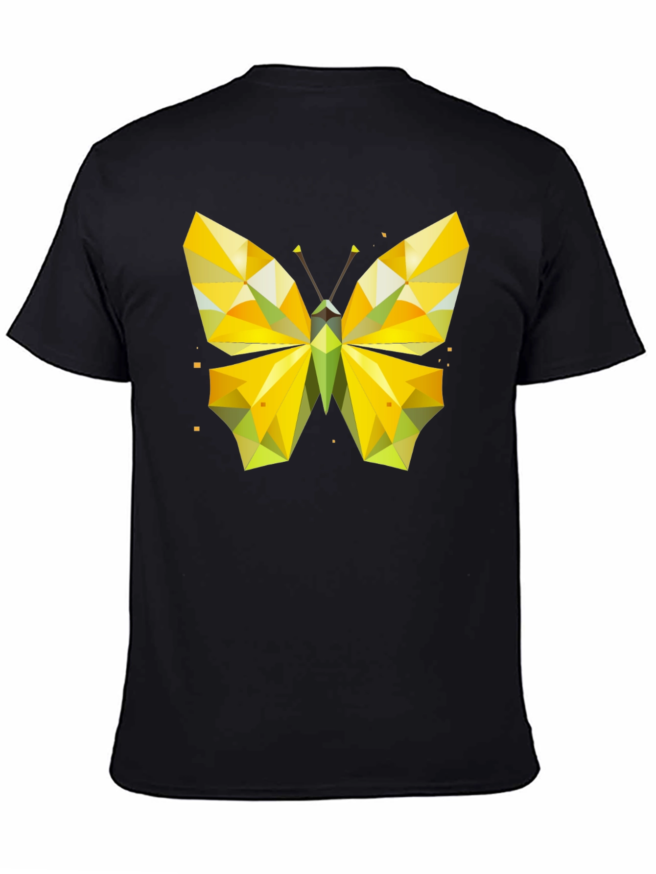 Geometric Butterfly Graphic Tee - Stylish Mens Black T-Shirt
