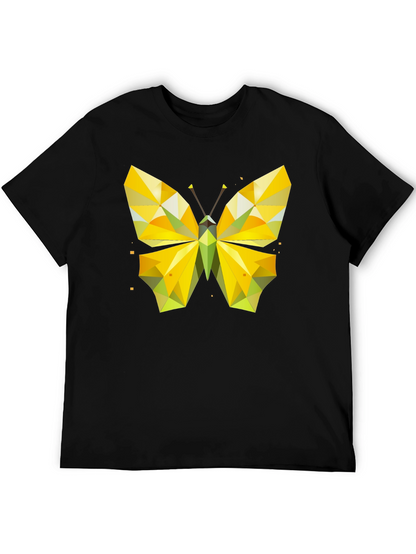 Geometric Butterfly Graphic Tee - Stylish Mens Black T-Shirt