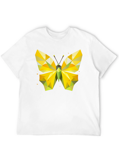 Geometric Butterfly Graphic Tee - Stylish Mens Black T-Shirt