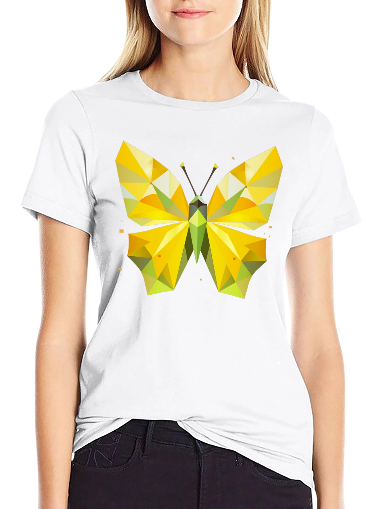 Geometric Butterfly Graphic Tee - Stylish Mens Black T-Shirt